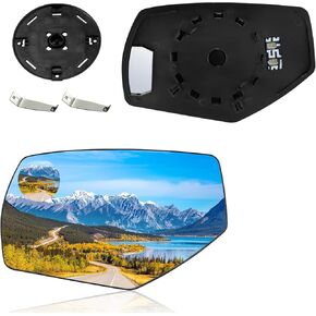 BDFHYK Driver Left Side Heated Mirror Glass Compatible with Chevy Silverado GMC Sierra 1500 2500HD 3500HD Side View Exterior Mirror with Backing Plate, Replaces GM1324145 22919747 (Left)