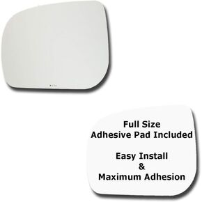 Mirror Glass + Full Size Adhesive Pad for 2009-2013 Subaru Forester Driver Side Replacement (2009 2010 2011 2012 2013 09 10 11 12 13)