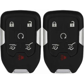 2pads Car Key Fob Keyless Entry Remote SHELL CASE Replacement for GMC DENALI XL 14-18 (FCC HYQ1AA) 6 Buttons