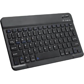 Ultra-Slim Bluetooth Keyboard Compatible with iPad, iPad Air, iPad Pro, iPad Mini, Mini Wireless Keyboard Compatible with Tablet, Apple iPhone, Rechargeable Low Profile Keyboard, 10 inch Black