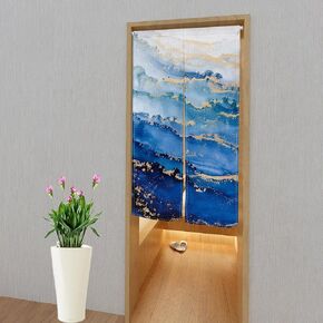 Long Type Japanese Noren Doorway Curtain Window Treatment Door Tapestry Mountain, Blooming Cherry Blossoms for Privacy Partition Divider Panel Home Room Decors 28.3" Width x 47.2" Long