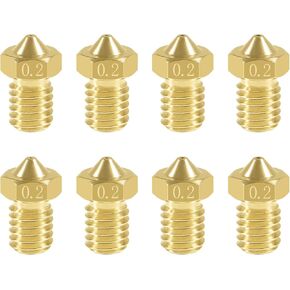 Aokin 8 قطعة 0.6 مللي متر فوهات الطارد طابعة ثلاثية الأبعاد فوهات نحاسية للطابعة E3D V5 V6 1.75 مللي متر خيوط ثلاثية الأبعاد