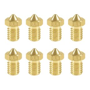 Aokin 8 Pcs 0.6mm Extruder Nozzles 3D Printer Brass Nozzles for E3D V5 V6 1.75mm Filament 3D Printer