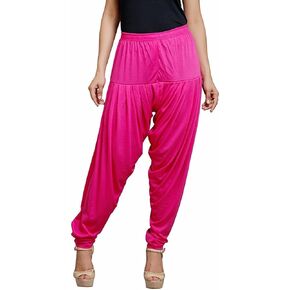 Stylesindia Women's Cotton Lycra Pattiala Pant (Rani Pink)