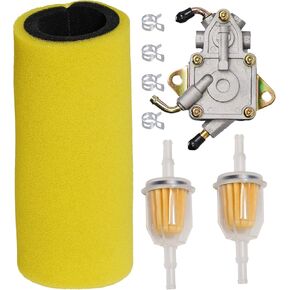 HIFROM Dual Stage Foam Air Filter with Fuel Filter Fuel Pump Tune Up Kit Replacement for Yamaha 2004-2007 Rhino 660 YXR660,2007-2009 Rhino 450 YXR450 Replace 5UG-E4451-00-00, 5UG-13910-01-0