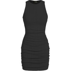 CIDER Ruched Knit Sleeveless Mini Dress