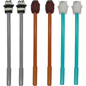 Maydahui 12PCS Cute Cartoon Animal Bear Rollerball Pen Polar Bear Panda Style Novelty Cool Kawaii Pens Black Gel Ink Design for School Office Party