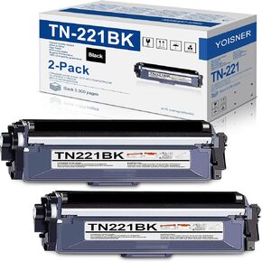 2-Pack TN-221 TN221BK Black Toner Cartridge Replacement for Brother TN221 TN-221BK HL-3140CW HL-3170CDW MFC-9130CW MFC-9330CDW Printer