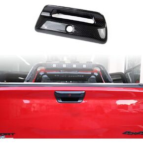 Korlot Carbon Fiber Car Rear Trunk Door Handle Trim for Dodge Ram 1500 2019+ (Carbon Fiber Pattern)