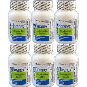Floranex Probiotic for Colon Health Generic for Lactinex 50 Tablets per Bottle Pack of 6 Total 300 Tablets