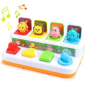 Animal Park Interactive Pop Up Music Toy,Up- Early Education Activity Center Toy, Ages 7 8 9 10 11 12 Months and up Infant Toddlers Toys.