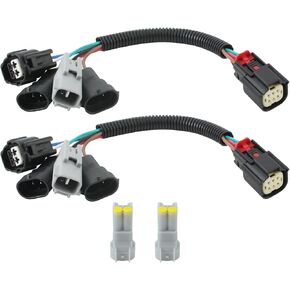 2 Pcs Headlight Conversion Pigtail Connectors Wiring, Headlight Wiring Harness Adapters Fit for Toyota Tacoma 2016-2020, Left and Right Plug and Play Adapters