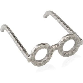 5806 Gafas Round Silver Spectacles Glasses Decor, Bookshelf Decor, Room Decor, Home Decor, Desk Decor, Tabletop Sculpture, Staging Decor, Living Room Decor, 6.25" L 7.5" W 2.5" H