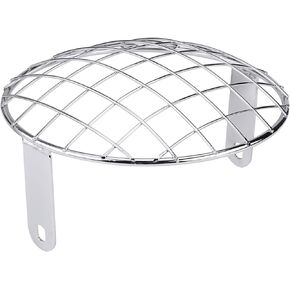 Acouto 8" Headlight Grille Motorcycle 8 Inch Headlight Mesh Grill Cover Side Mount Universal Lamp Mask Protector for Cafe Racer Motorcycle Headlight Guard(Silver)