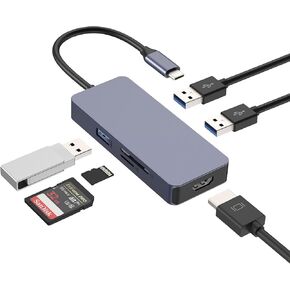OBERSTER USB C HUB, USB 3.0 HUB, 6 in 1 USB C Docking Station with 3 * USB 3.0, 4K HDMI, SD/TF Card Readers Compatible with Laptop, Windows, macOS, Linux Systems in Saudi Arabia
