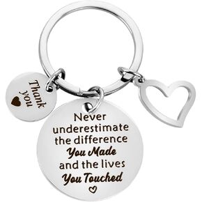 Teacher Appreciation Gifts for Women, Teacher Keychain, Best Teacher Birthday Gifts End of Year Teacher Gift(Silver)