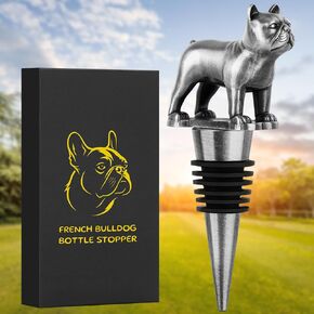 LKKCHER French Bulldog Wine Stopper, Wine Gifts for Men Dad Women bulldog Lovers, Bottle Stoppers for Wine Champagne, Birthday Gifts, Father Day Gifts, Christmas Gifts, Bronze