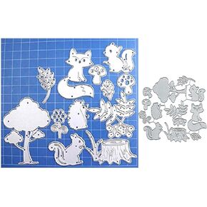 Forest Animals Fox Metal Die Cuts Dies Cutting, Forest Animals Cutting Dies Metal Cut Stencils DIY Scrapbooking Cards Decorative Embossing Paper Dies for Album Card Making Scrapbooking