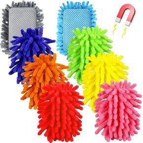 8 Pcs Microfiber Shag Eraser with Magnet Multicolor Magnetic Dry Erase Eraser Washable Whiteboard Eraser for Markers Chalk Home Classroom Office Teacher Supplies