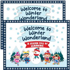 5 Pcs Winter Bulletin Board Decorations with Borders - Winter Decorations for Classroom, Winter Bulletin Board Set, Winter Bulletin Boards, Winter Classroom Bulletin Board Decorations Winter