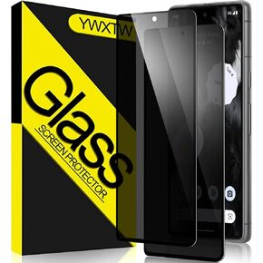 YWXTW [2 Pack] Privacy Screen Protector for Google Pixel 7,Tempered Glass Anti-Spy 9H Hardness Film for Google Pixel 7,HD Anti-Scratch Easy Install Bubble Free Case Friendly