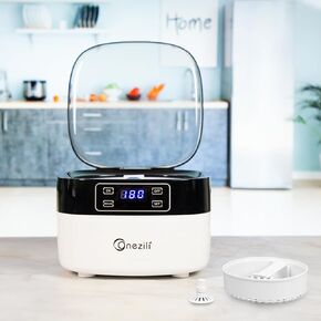 ONEZILI Ultrasonic Jewelry Cleaner Machine 650ml Professional 43kHz Retainer Cleaner Machine with 5 Digital Timer Degas Mode Portable Coins Watch Earrings Necklaces Ring Glasses Cleaning Machine
