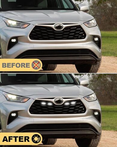 LED Grill Lights for 2024 2023 2022 2021 2020 Toyota Highlander Front Grille Raptor Lights Highlander Accessories,White 4pcs in Saudi Arabia
