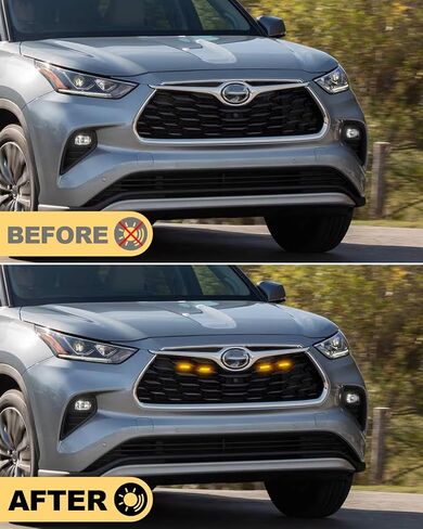 LED Grill Lights for 2024 2023 2022 2021 2020 Toyota Highlander Front Grille Raptor Lights Highlander Accessories,White 4pcs in Saudi Arabia