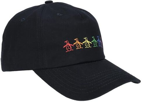 قبعة بيسبول أصلية من القطن بشعار قوس قزح Penguin Rainbow قابلة للتعديل (ياقوتي داكن) in Kuwait