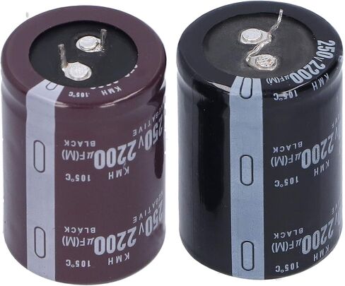 2Pcs Electrolytic Capacitor 250V 2200μF,Aluminum Electrolytic Capacitor 105℃ 35x50mm,Capacitance in Saudi Arabia
