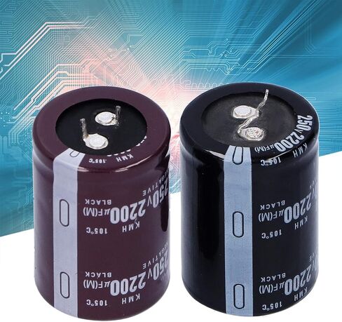 2Pcs Electrolytic Capacitor 250V 2200μF,Aluminum Electrolytic Capacitor 105℃ 35x50mm,Capacitance in Saudi Arabia