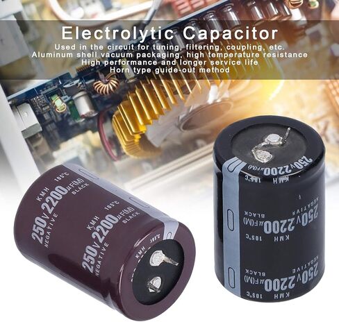 2Pcs Electrolytic Capacitor 250V 2200μF,Aluminum Electrolytic Capacitor 105℃ 35x50mm,Capacitance in Saudi Arabia