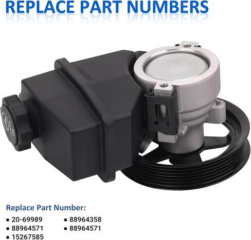 20-69989 Power Steering Pump Compatible with 2006-2011 Chevrolet Impala, 2006-2007 Chevrolet Monte Carlo 3.5L 3.9L, Power Assist Pump Replace part 88964571, 15267585, 88964358 in Saudi Arabia