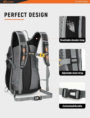 SKYSPER Hiking Backpack - 20L Small Hiking Daypack Lightweight Hiking Backpack, Breathable Day Pack, Backpacking for Women Men in Kuwait