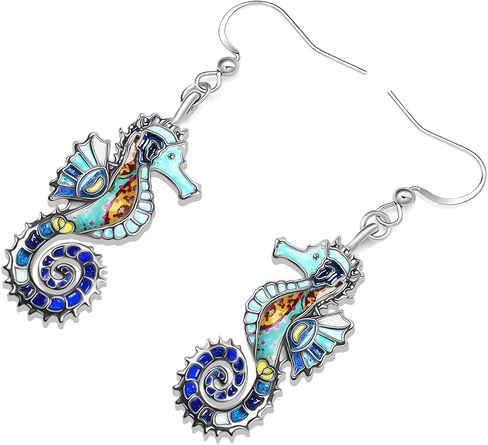 Enamel Alloy Cute Seahorse Earrings Dangle Fun Beach Earrings for Women Girls Summer Jewelry Gifts in Saudi Arabia