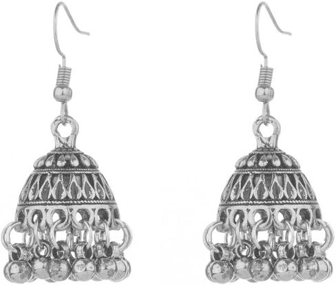 Bollywood Jhumka Jhumki Dangle Earrings for Women Girls Traditional Gypsy Boho Beaded Tassel Oxidized Antique Indian Bell Earring Drop Bohemian Ethnic Festive Party Wear Jewelry Gift Xmas in Kuwait