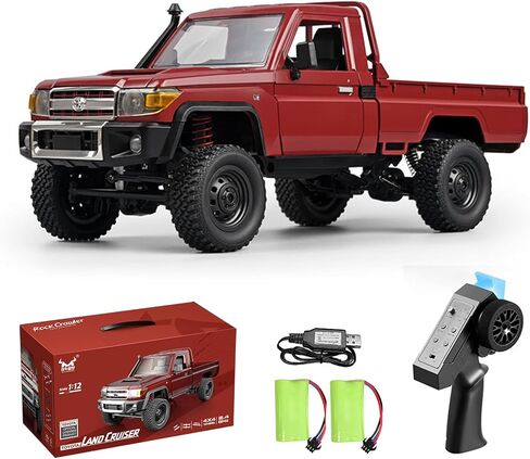 RC Truck 1/12 RC Rock Crawler, MN-82 4x4 Off Road RC Pickup Truck, 2.4GHz Proportional Throttle Steering All Terrain Remote Control Car RTR with Headlights and 2 Batteries for Adults (Red) in Saudi Arabia