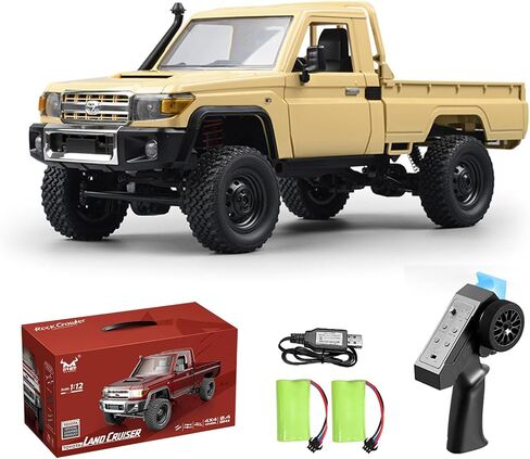 RC Truck 1/12 RC Rock Crawler, MN-82 4x4 Off Road RC Pickup Truck, 2.4GHz Proportional Throttle Steering All Terrain Remote Control Car RTR with Headlights and 2 Batteries for Adults (Red) in Saudi Arabia