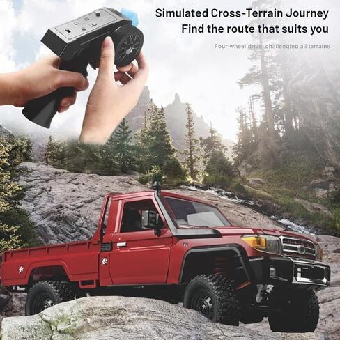 RC Truck 1/12 RC Rock Crawler, MN-82 4x4 Off Road RC Pickup Truck, 2.4GHz Proportional Throttle Steering All Terrain Remote Control Car RTR with Headlights and 2 Batteries for Adults (Red) in Saudi Arabia