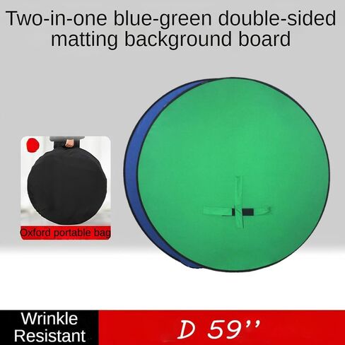 Portable Collapsible Webcam Backdrop with package bag, Wrinkle-Resistant Fabric, Attach to Chair, Easy Setup, Perfect for Zoom Webex Teams Tiktok, Green Screen Blue Screen Background Screen (NSRoundL) in Saudi Arabia