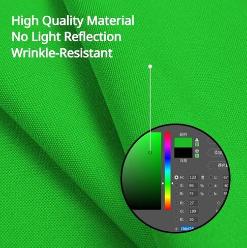Portable Collapsible Webcam Backdrop with package bag, Wrinkle-Resistant Fabric, Attach to Chair, Easy Setup, Perfect for Zoom Webex Teams Tiktok, Green Screen Blue Screen Background Screen (NSRoundL) in Saudi Arabia