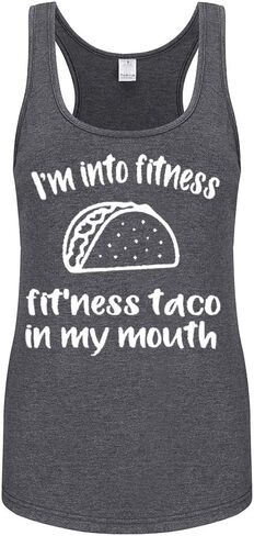 Tank Tops for Women-Womens Funny Saying Fitness Workout Racerback Tank Tops Sleeveless Shirts in Saudi Arabia