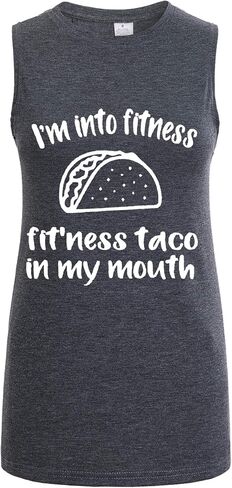 Tank Tops for Women-Womens Funny Saying Fitness Workout Racerback Tank Tops Sleeveless Shirts in Saudi Arabia