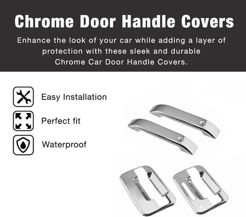 Chrome Plated Door Handle Cover Compatible with 2004-2014 Ford F-150 F150 2005-2008 Lincoln Mark LT (2 Doors with Key Pad No Passenger Keyhole) XG7701 in Kuwait