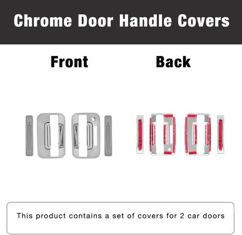 Chrome Plated Door Handle Cover Compatible with 2004-2014 Ford F-150 F150 2005-2008 Lincoln Mark LT (2 Doors with Key Pad No Passenger Keyhole) XG7701 in Kuwait