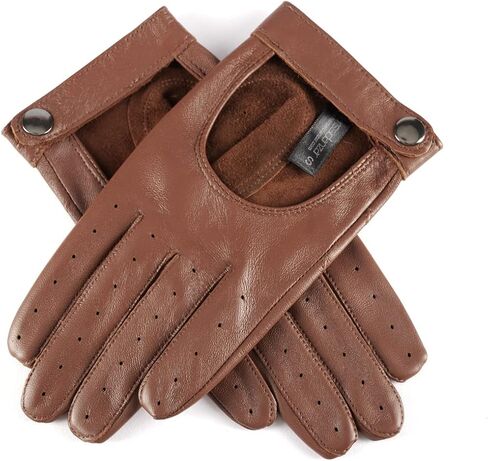 Harssidanzar Leather Driving Gloves for Womens,Touchscreen Texting Unlined Thin Sheepskin Dress Leather Gloves KL021 in Kuwait