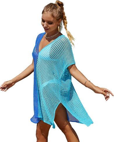 Spmor Women Summer Bathing Suit Cover Ups for Beach Pool Swimwear V Neck Crochet Dress in Saudi Arabia