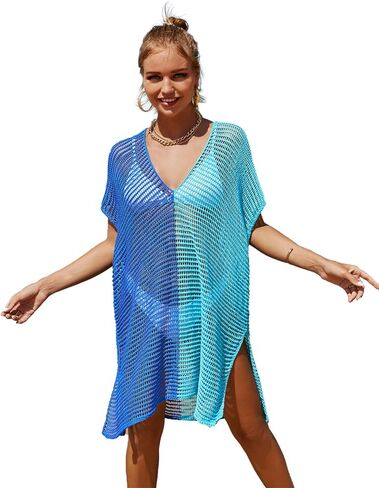 Spmor Women Summer Bathing Suit Cover Ups for Beach Pool Swimwear V Neck Crochet Dress in Saudi Arabia
