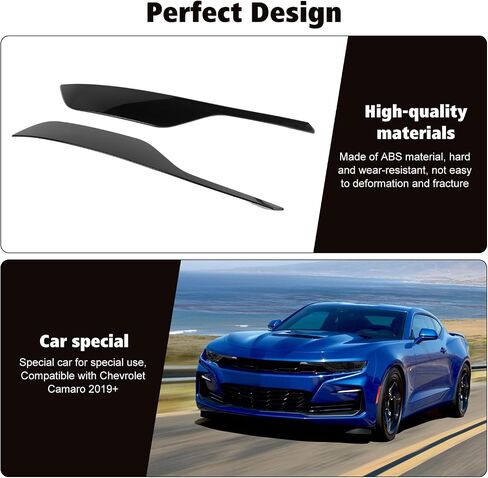 RT-TCZ Smoked Black Headlights Lamp Cover Guard Trim Decoration Accessories Compatible with Chevrolet Chevy Camaro 2019-2023 in Saudi Arabia