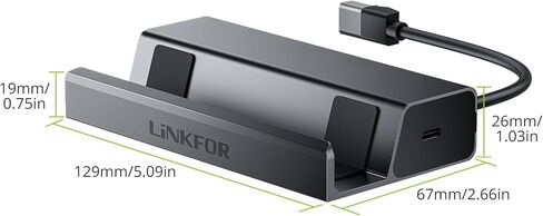 قاعدة إرساء LINKFOR 6 في 1 لسطح البخار HDMI 2.0 4K@60 هرتز، جيجابت إيثرنت، منافذ USB-A 3.0 تجربة ألعاب محسنة مع قاعدة توصيل وتشغيل منفذ USB-C للشحن السريع in Kuwait
